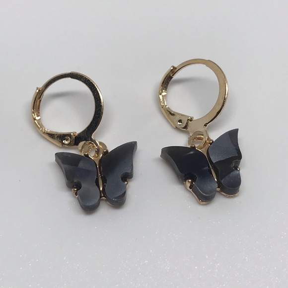Brandy Melville Jewelry - 🖤 Black Butterfly Charm Earrings